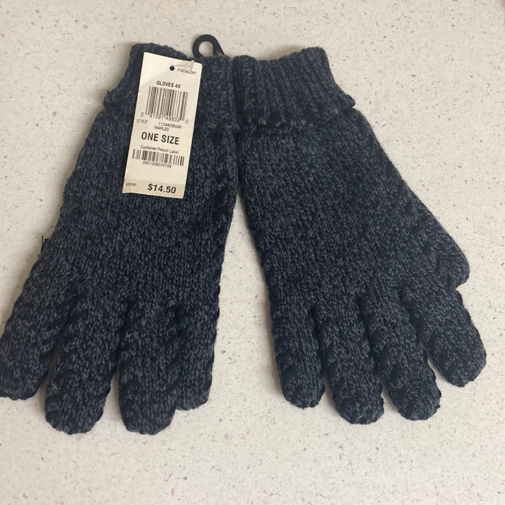 NWT Grey Marbled Gloves